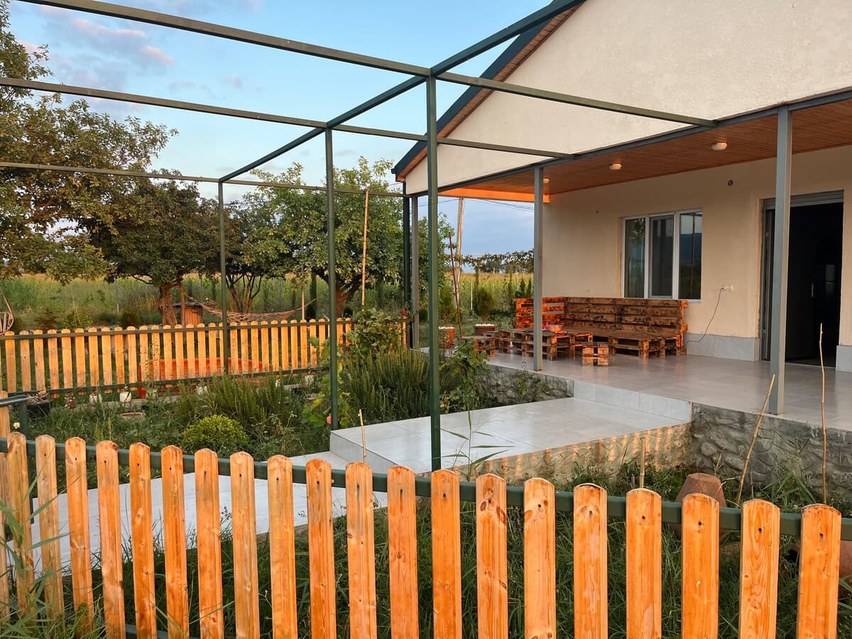 Green landscape around the property
